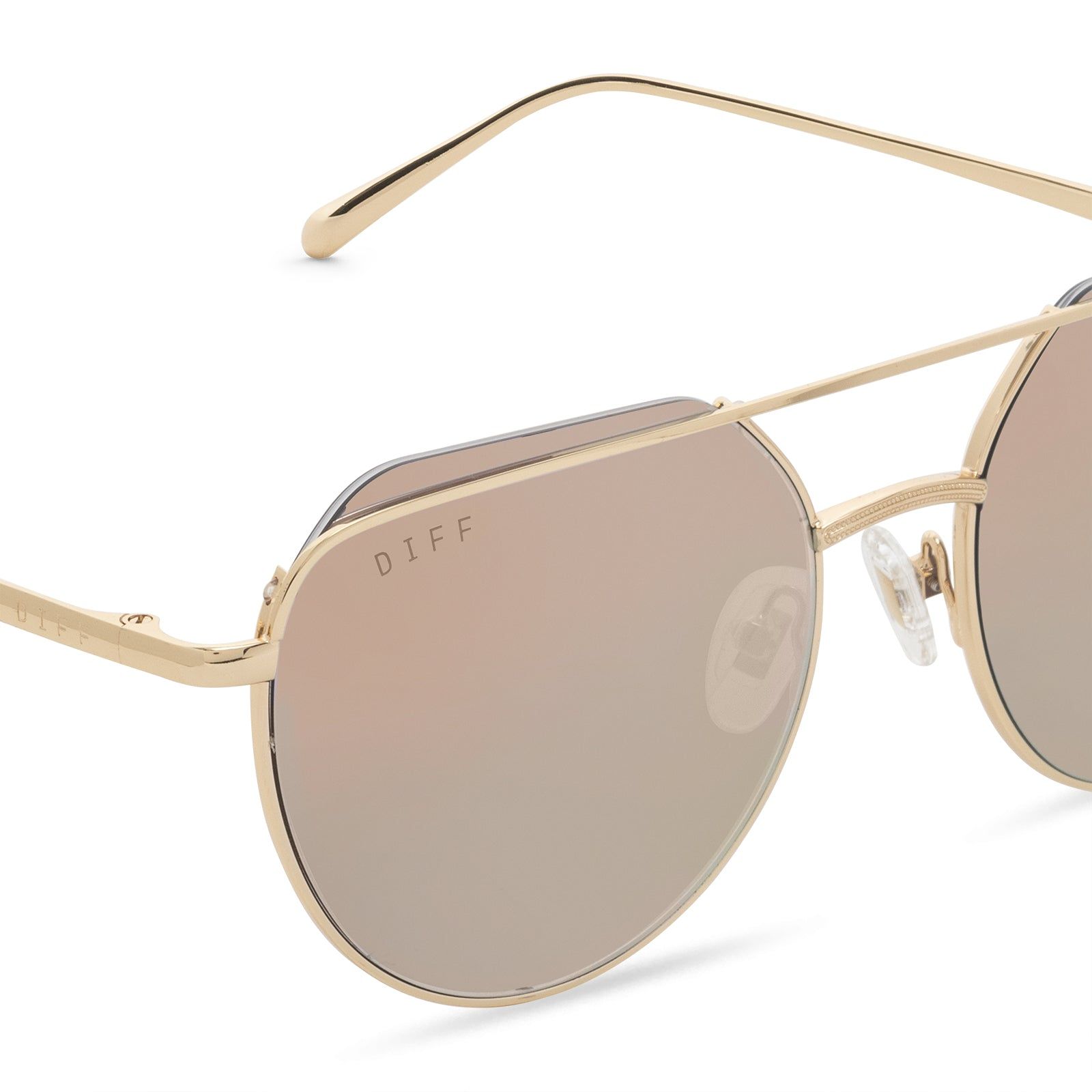 RAYNE - GOLD + CHERRY BLOSSOM MIRROR SUNGLASSES sold by Diff Eyewear product image thumbnail 3