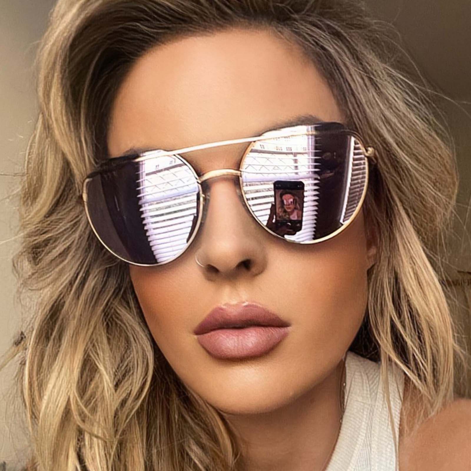 RAYNE - GOLD + CHERRY BLOSSOM MIRROR SUNGLASSES sold by Diff Eyewear product image thumbnail 5