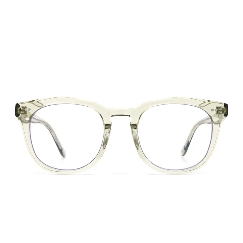 WESTON - OLIVE CRYSTAL + CLEAR GLASSES sold by Diff Eyewear