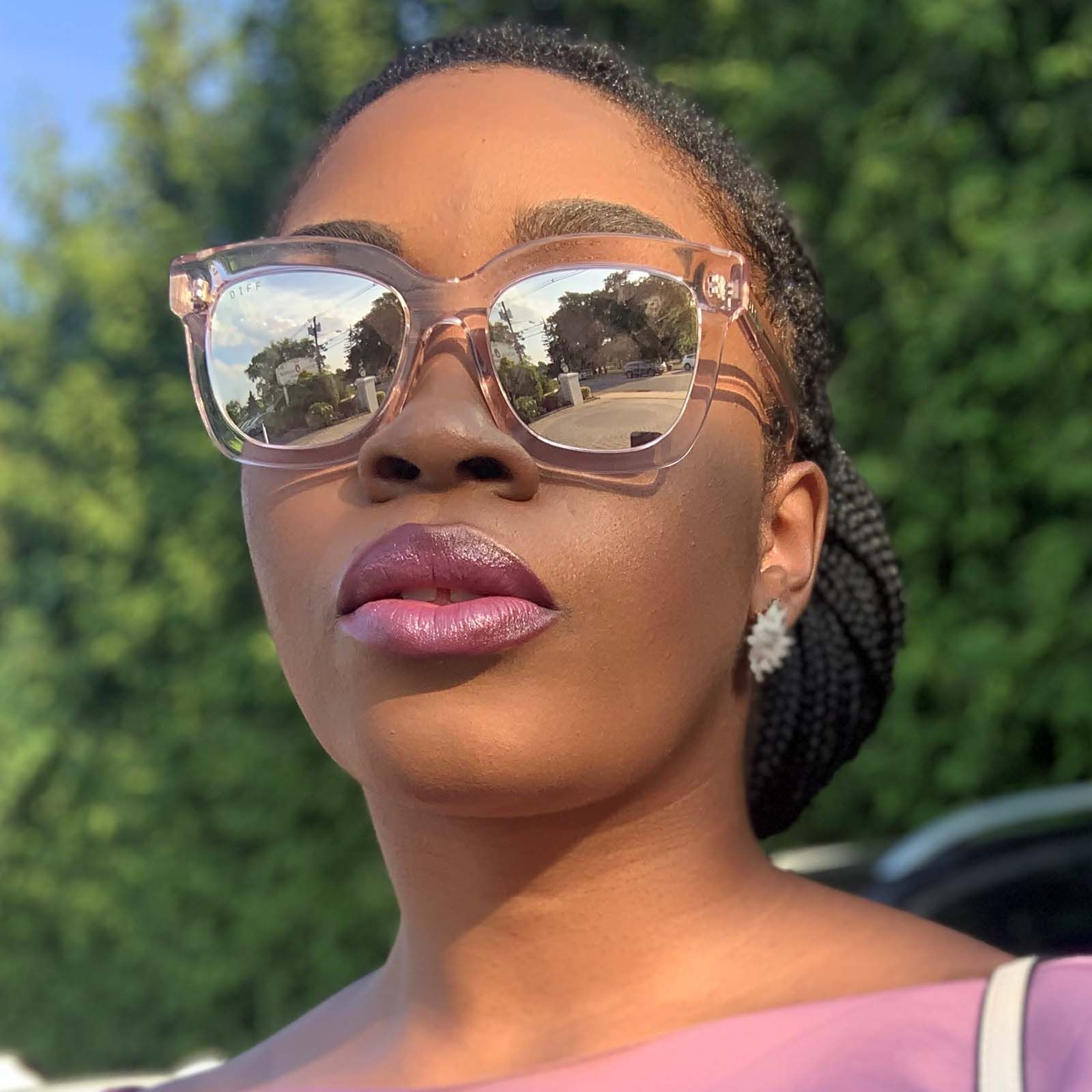 CARSON - SANDSTONE CRYSTAL + BEIGE MIRROR SUNGLASSES sold by Diff Eyewear product image thumbnail 5