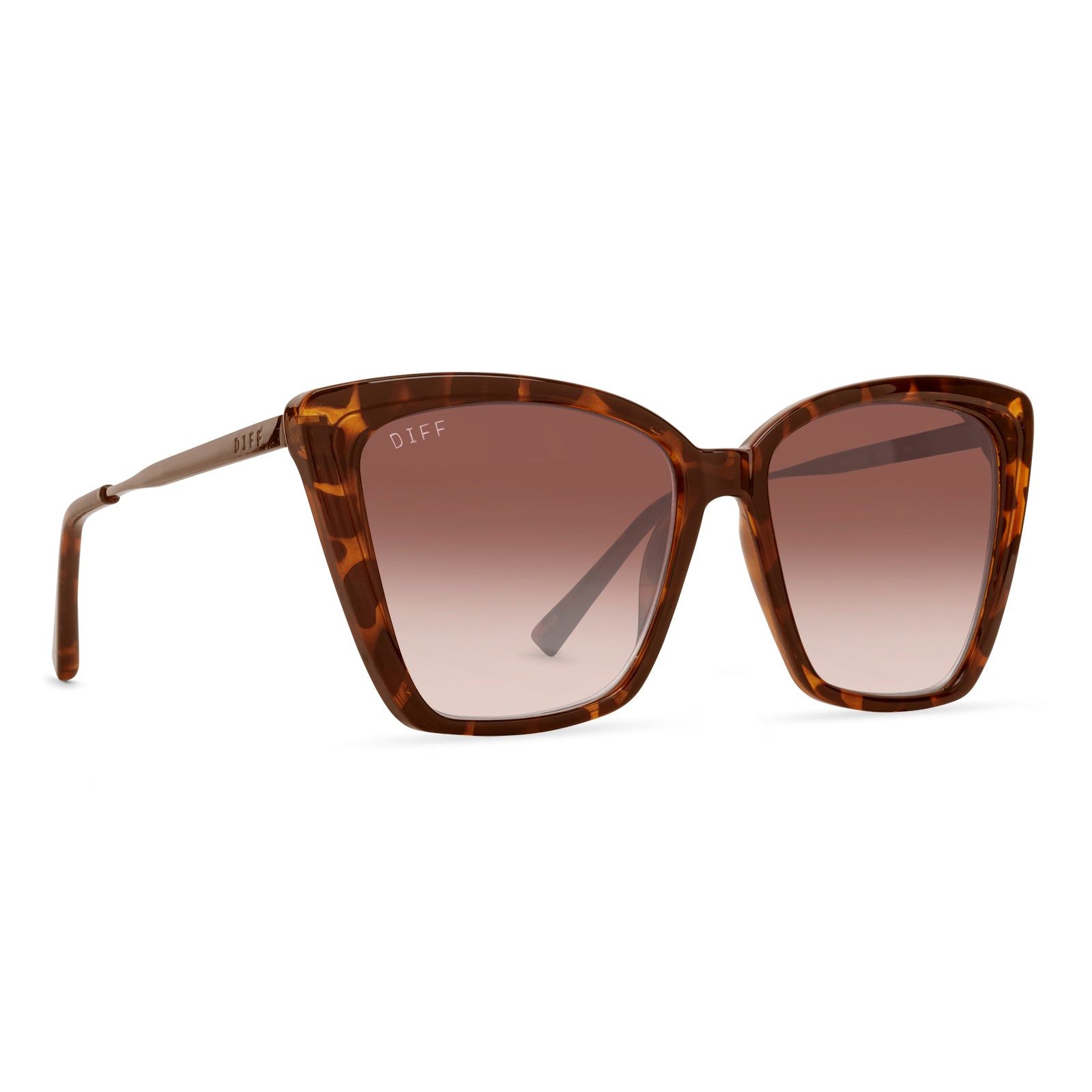 HEIDI - AMBER TORTOISE + BROWN GRADIENT SUNGLASSES sold by Diff Eyewear product image thumbnail 2