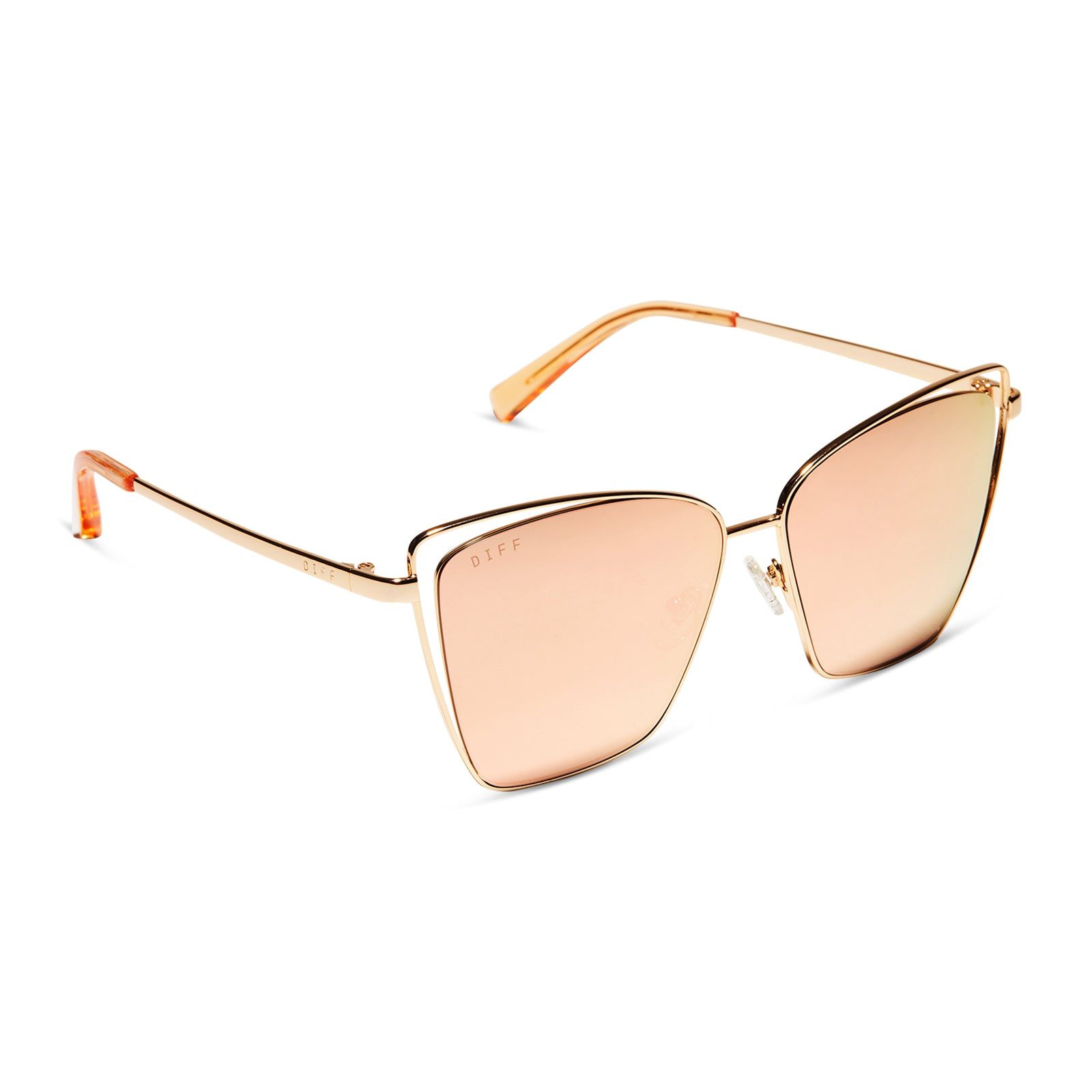 BECKY III - GOLD + PEACH MIRROR SUNGLASSES sold by Diff Eyewear product image thumbnail 2