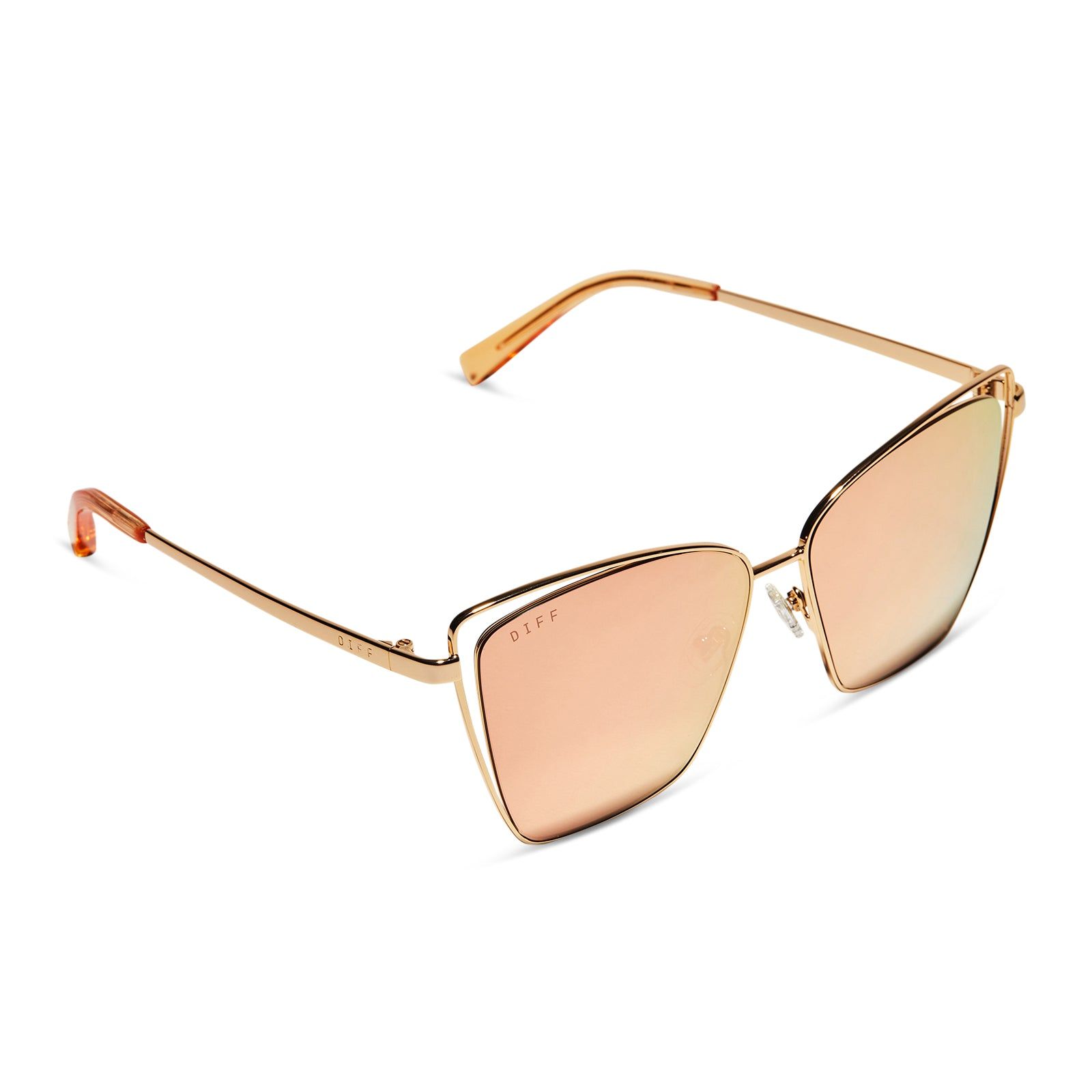 BECKY III - GOLD + PEACH MIRROR SUNGLASSES sold by Diff Eyewear product image thumbnail 4