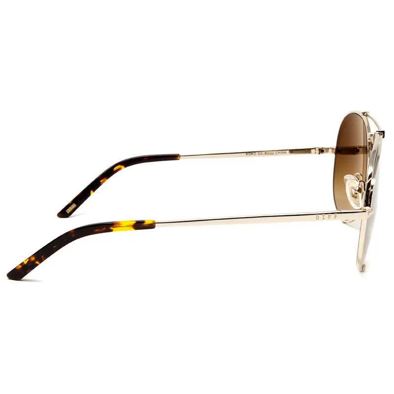KOKO - GOLD + BROWN GRADIENT FLASH SUNGLASSES sold by Diff Eyewear product image thumbnail 3