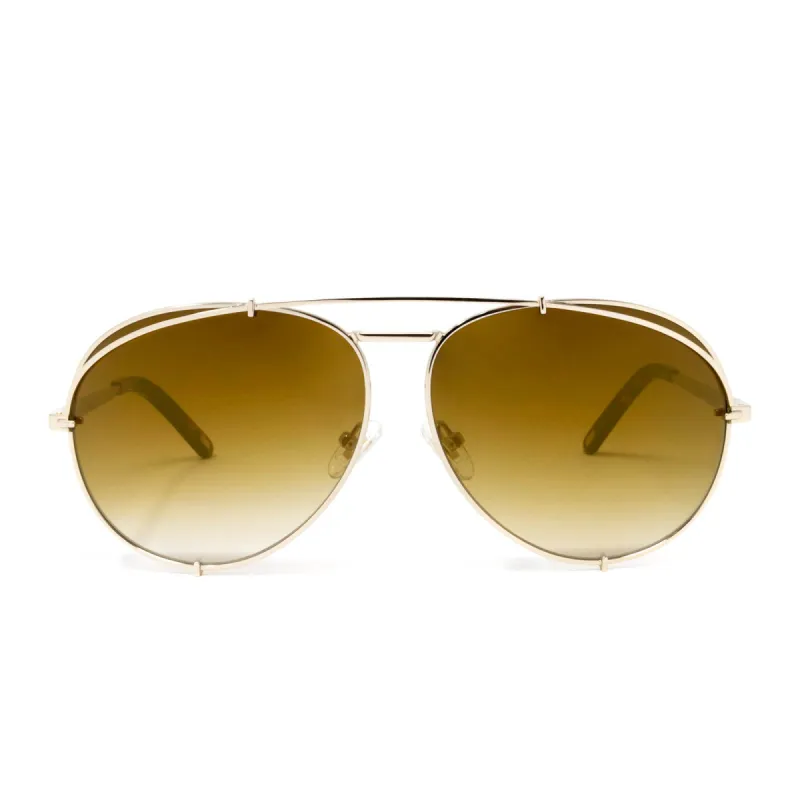 KOKO - GOLD + BROWN GRADIENT FLASH SUNGLASSES sold by Diff Eyewear