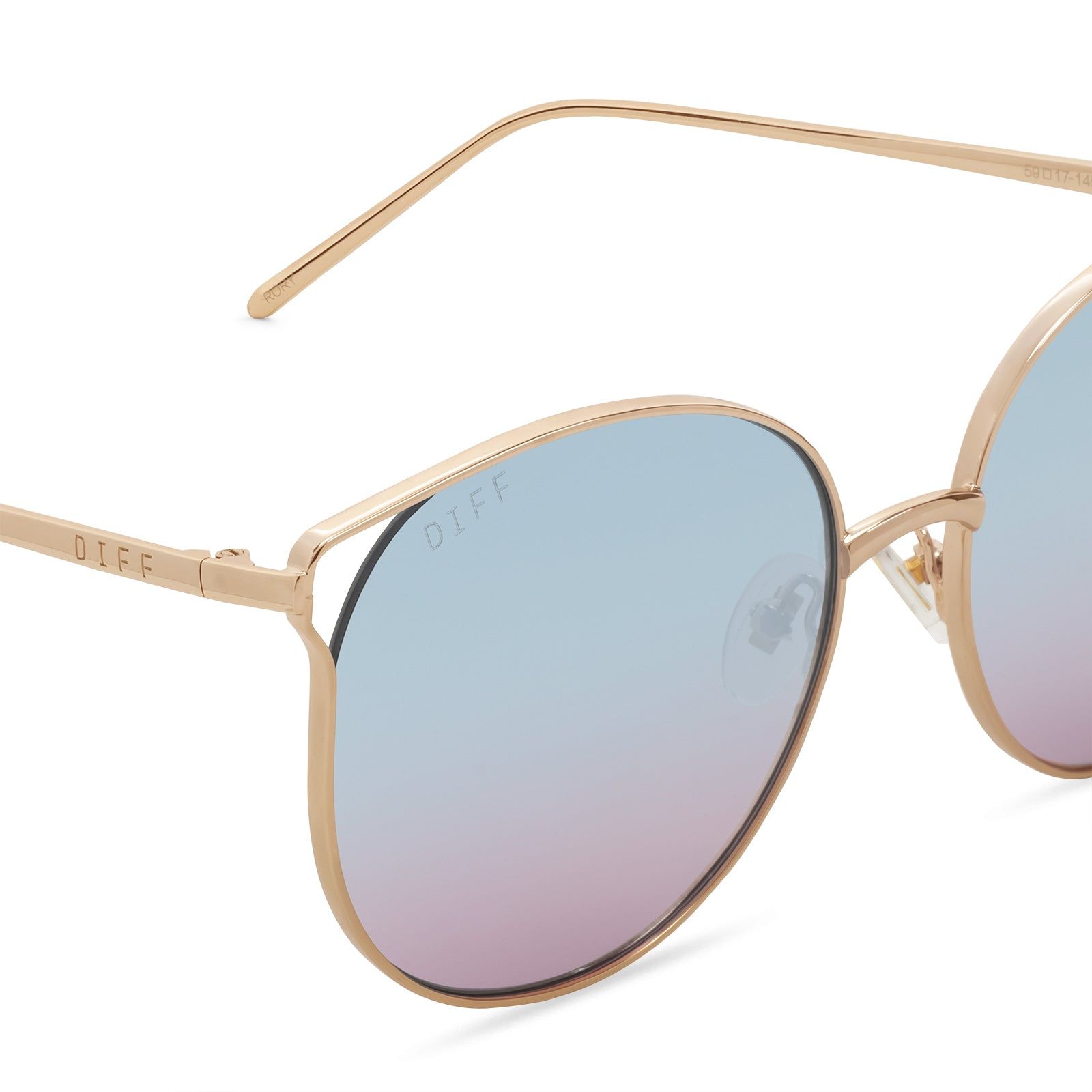RORY - GOLD + BLUE TO LAVENDER FLASH SUNGLASSES sold by Diff Eyewear product image thumbnail 4