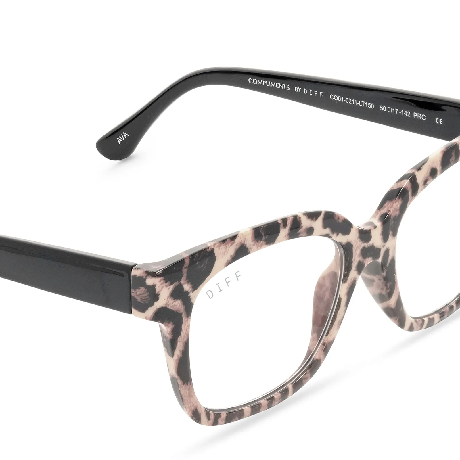 AVA - LEOPARD TORTOISE + BLUE LIGHT READERS sold by Diff Eyewear product image thumbnail 5