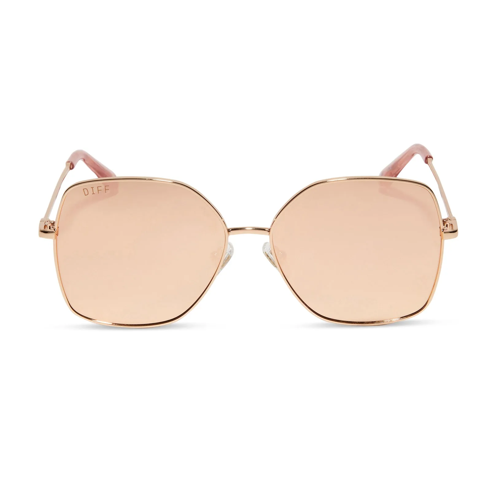 BEATRICE - GOLD + PEACH MIRROR SUNGLASSES sold by Diff Eyewear