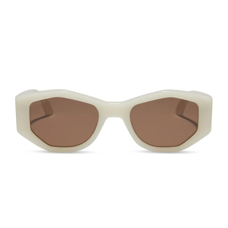 ZOE - MERINGUE + BROWN SUNGLASSES sold by Diff Eyewear