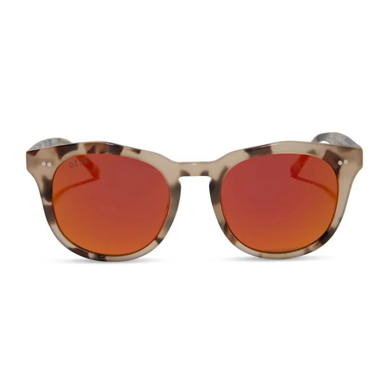 WESTON - CREAM TORTOISE + SUNSET MIRROR SUNGLASSES sold by Diff Eyewear