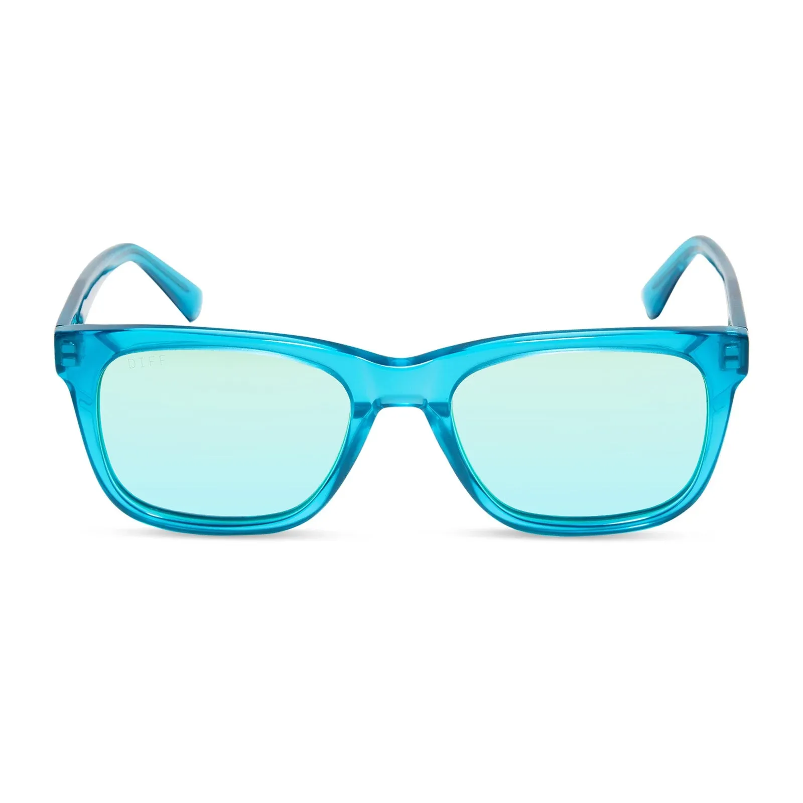 WESLEY - TURQUOISE ICE CRYSTAL + TEAL MIRROR + POLARIZED SUNGLASSES sold by Diff Eyewear