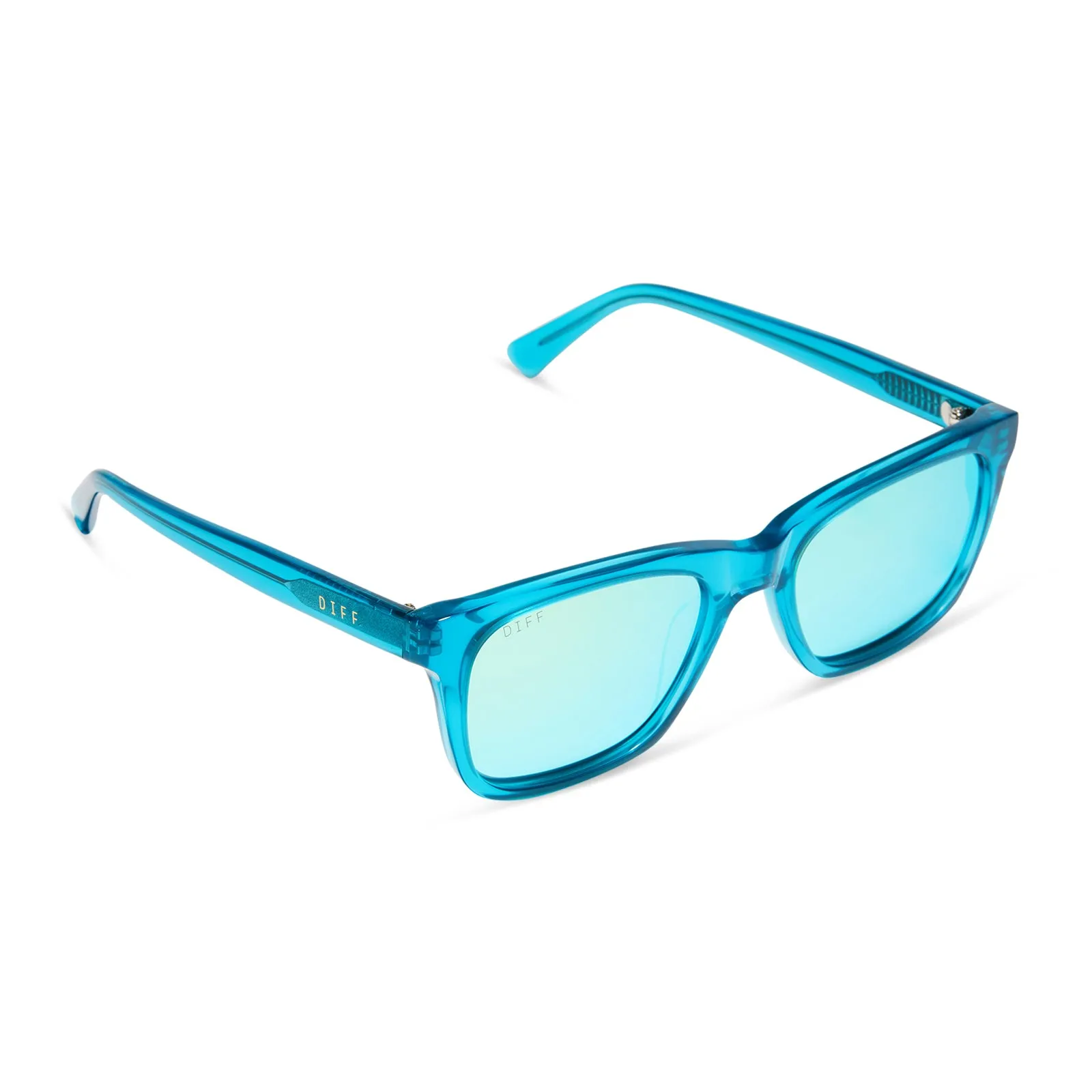 WESLEY - TURQUOISE ICE CRYSTAL + TEAL MIRROR + POLARIZED SUNGLASSES sold by Diff Eyewear product image thumbnail 2