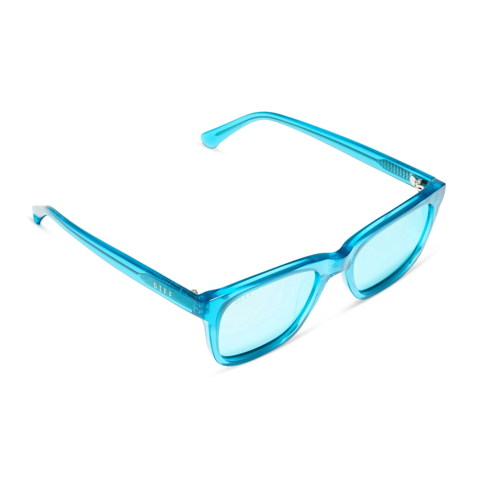WESLEY - TURQUOISE ICE CRYSTAL + TEAL MIRROR + POLARIZED SUNGLASSES sold by Diff Eyewear product image thumbnail 4