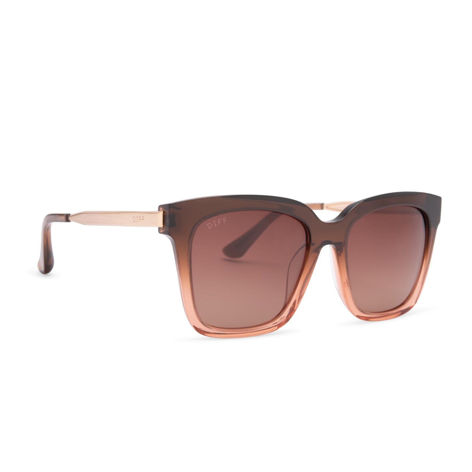 BELLA - TAUPE OMBRE CRYSTAL + BROWN GRADIENT + POLARIZED SUNGLASSES sold by Diff Eyewear product image thumbnail 2