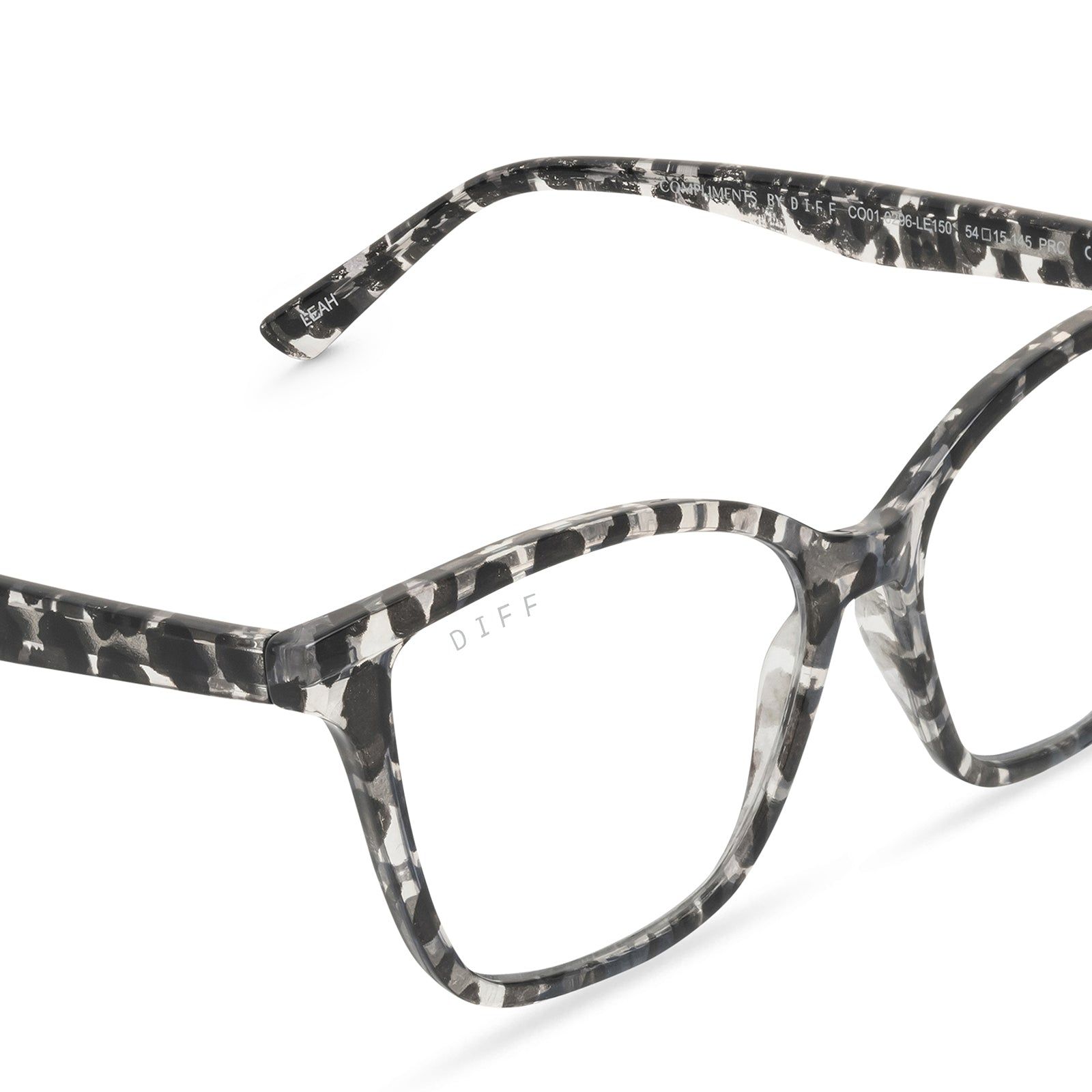 LEAH - CLEAR LEOPARD + BLUE LIGHT TECHNOLOGY GLASSES sold by Diff Eyewear product image thumbnail 4
