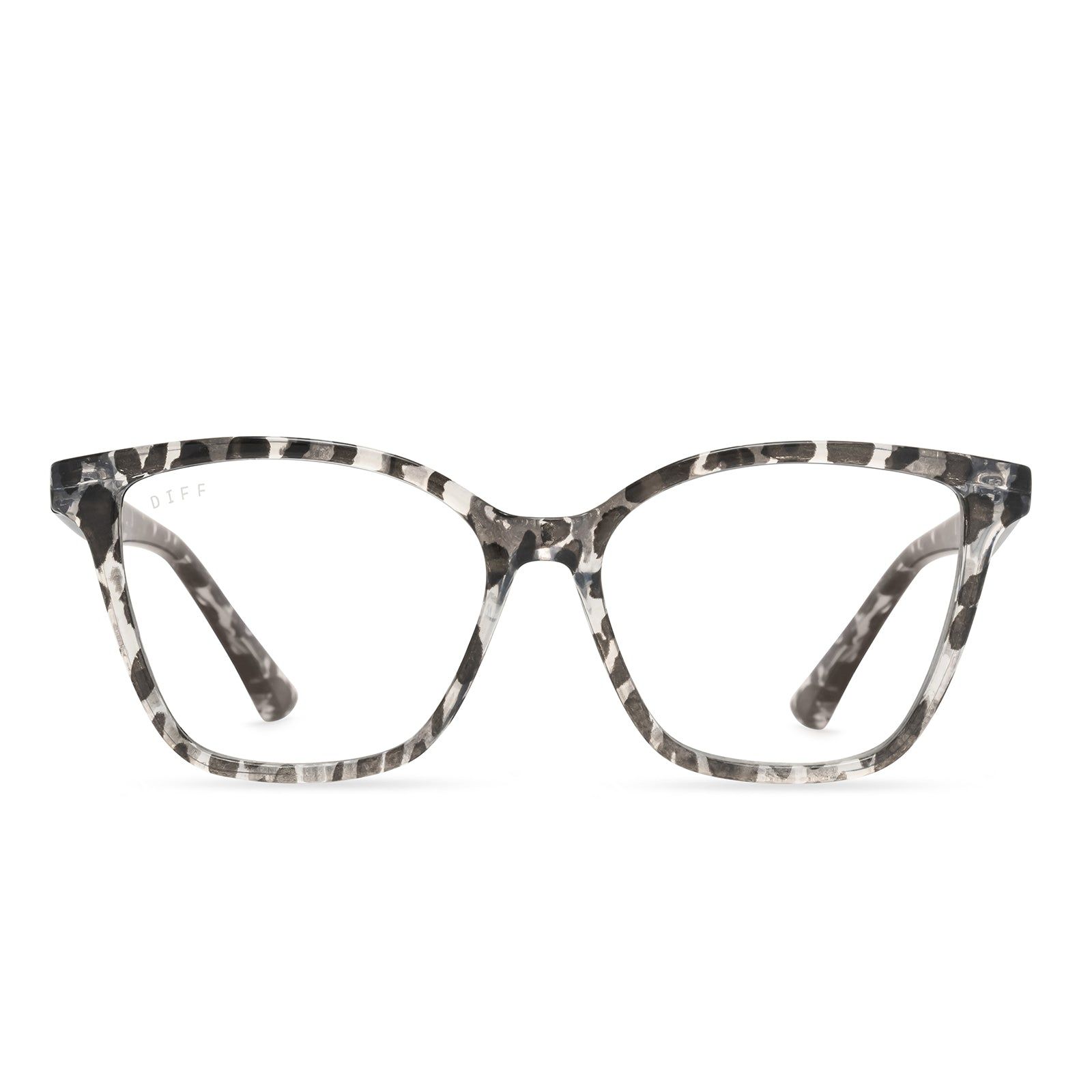 LEAH - CLEAR LEOPARD + BLUE LIGHT TECHNOLOGY GLASSES sold by Diff Eyewear
