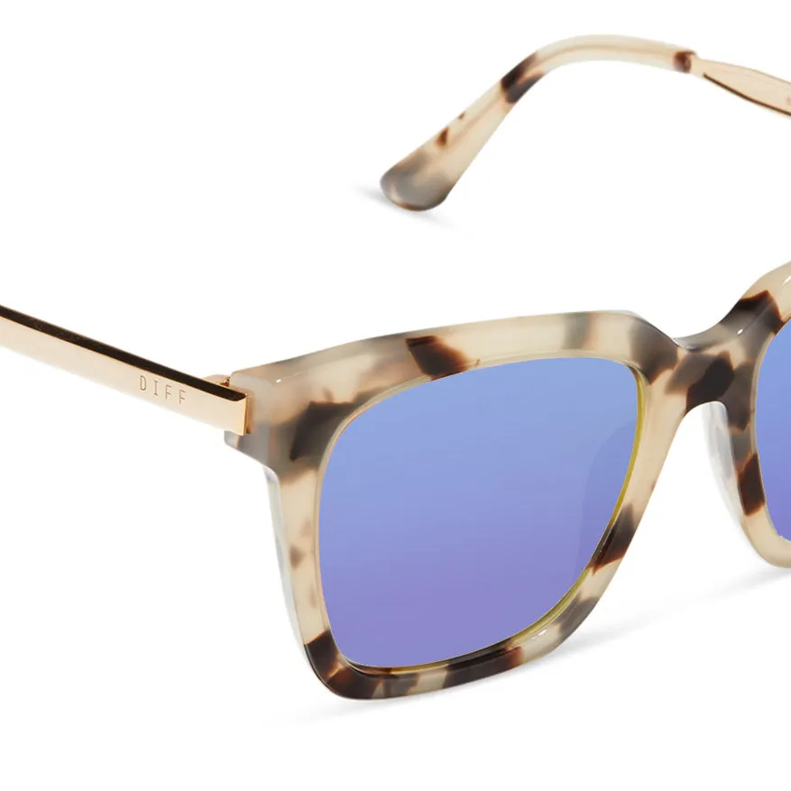 BELLA - CREAM TORTOISE + PURPLE MIRROR SUNGLASSES sold by Diff Eyewear product image thumbnail 4