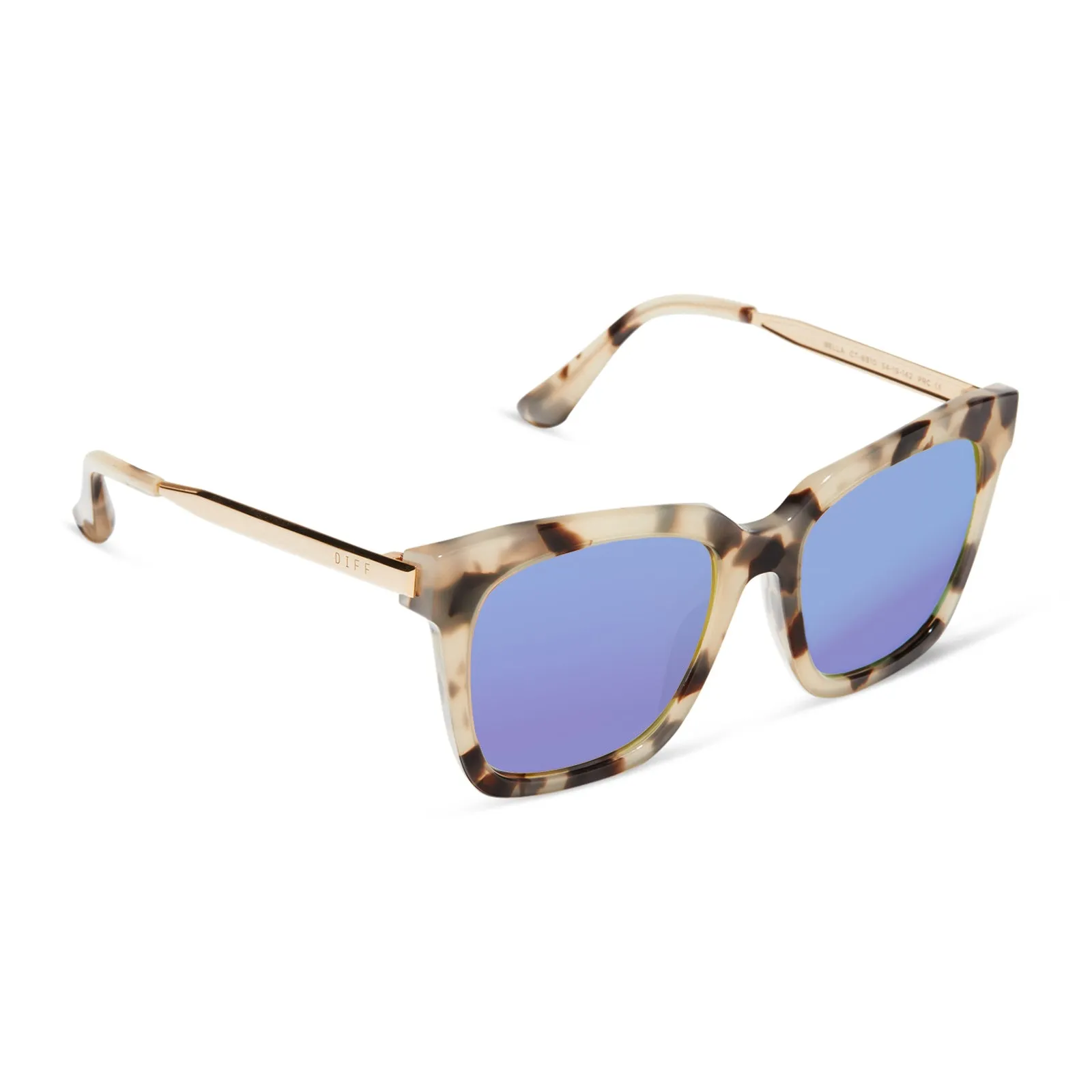 BELLA - CREAM TORTOISE + PURPLE MIRROR SUNGLASSES sold by Diff Eyewear product image thumbnail 2