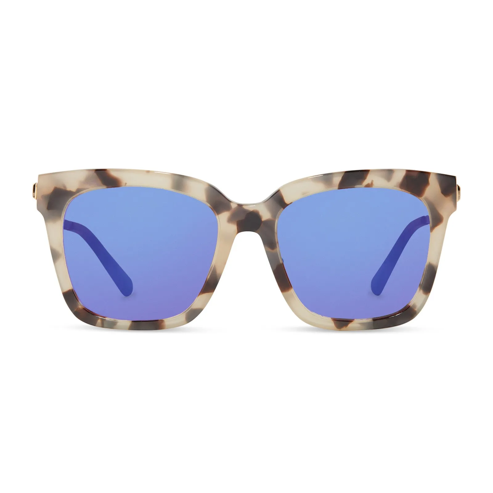 BELLA - CREAM TORTOISE + PURPLE MIRROR SUNGLASSES sold by Diff Eyewear