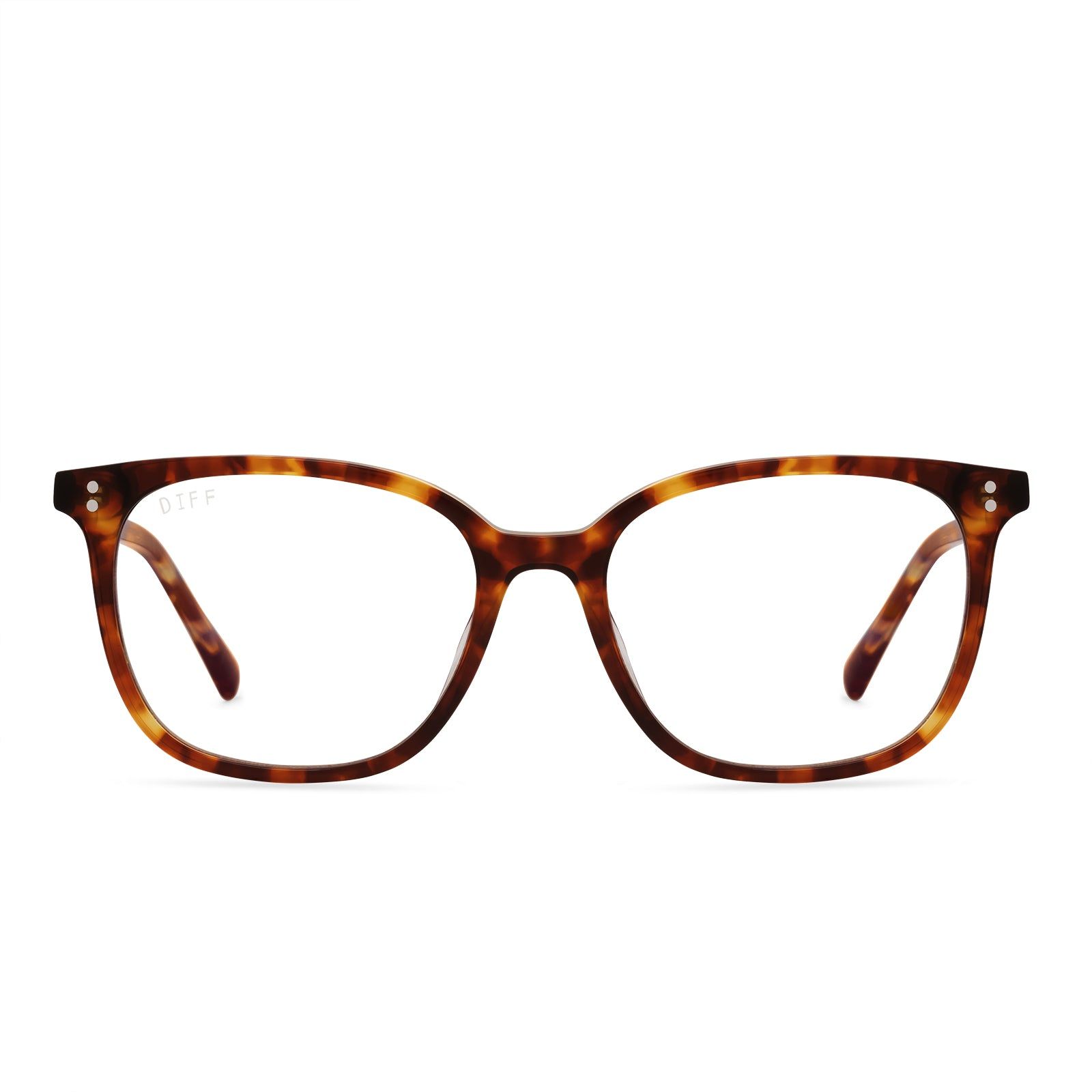 CLARKE - AMBER TORTOISE + CLEAR GLASSES sold by Diff Eyewear