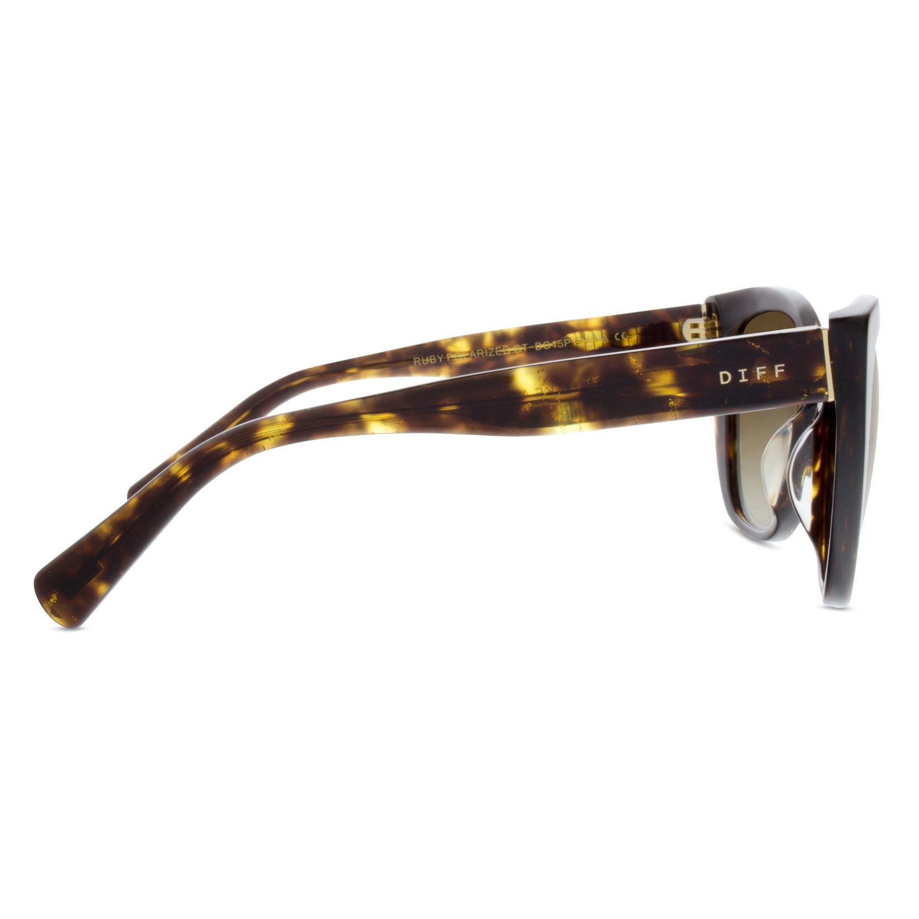 RUBY - GOLD TORTOISE + FLASH BROWN GRADIENT + POLARIZED SUNGLASSES sold by Diff Eyewear product image thumbnail 4