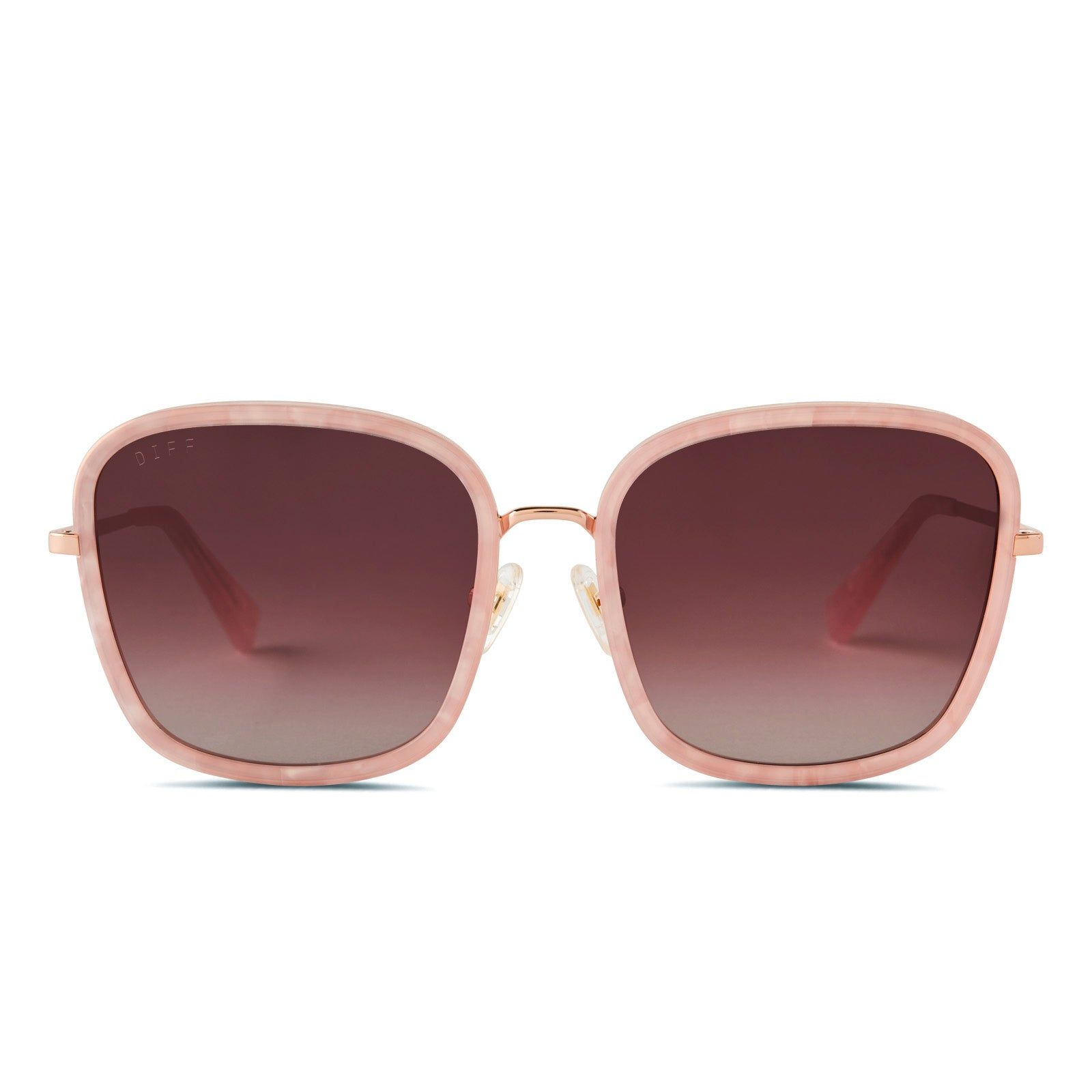 GENEVIVE - ROSE GOLD + WINE GRADIENT SUNGLASSES sold by Diff Eyewear