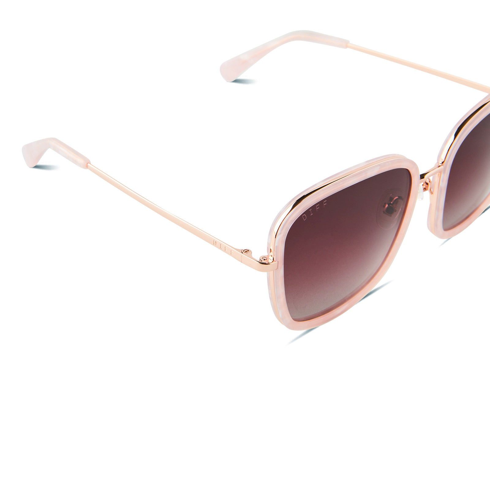 GENEVIVE - ROSE GOLD + WINE GRADIENT SUNGLASSES sold by Diff Eyewear product image thumbnail 4