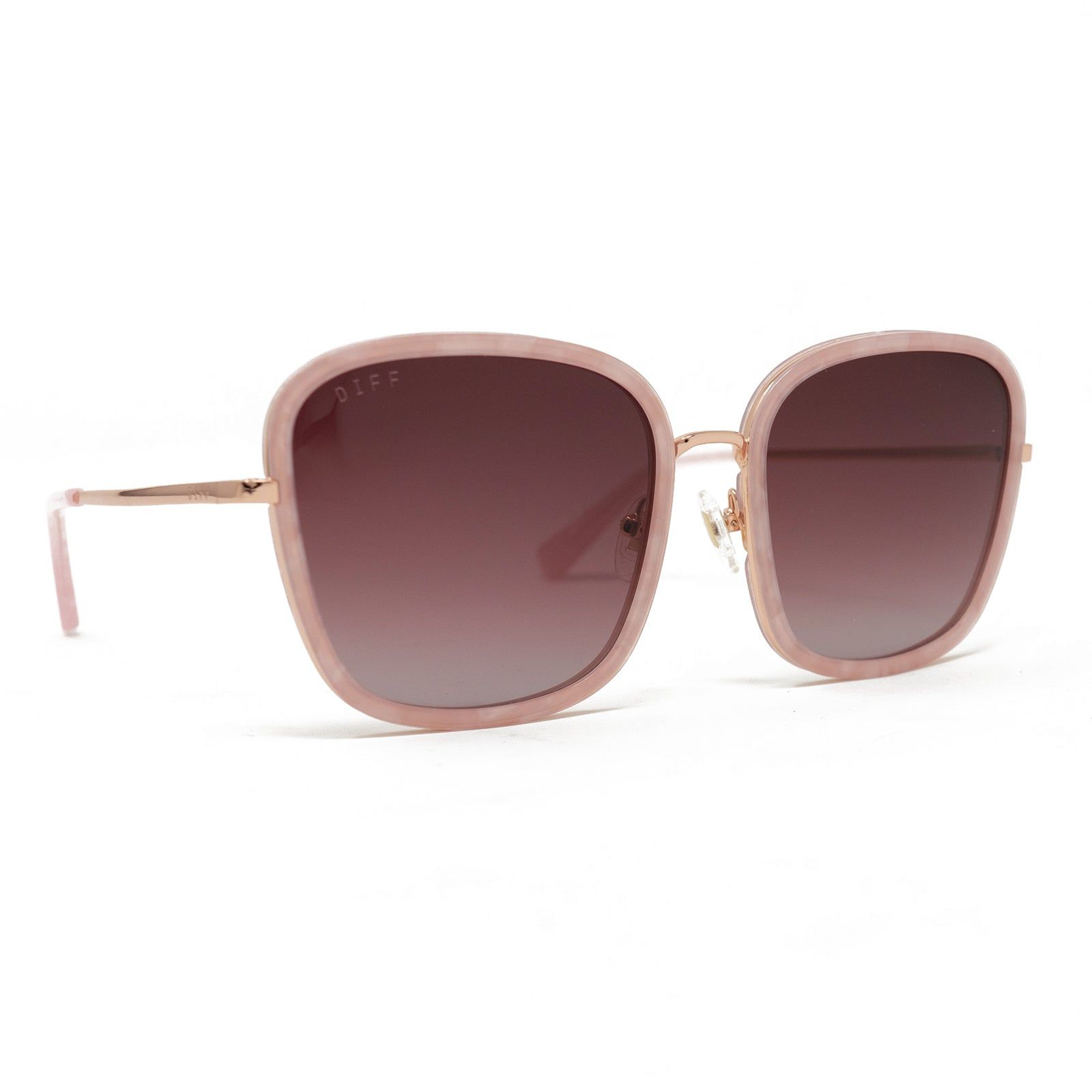 GENEVIVE - ROSE GOLD + WINE GRADIENT SUNGLASSES sold by Diff Eyewear product image thumbnail 2