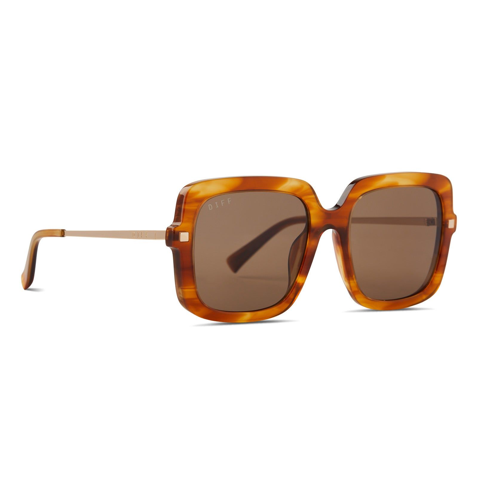 SANDRA - HENNA TORTOISE + BROWN + POLARIZED SUNGLASSES sold by Diff Eyewear product image thumbnail 2