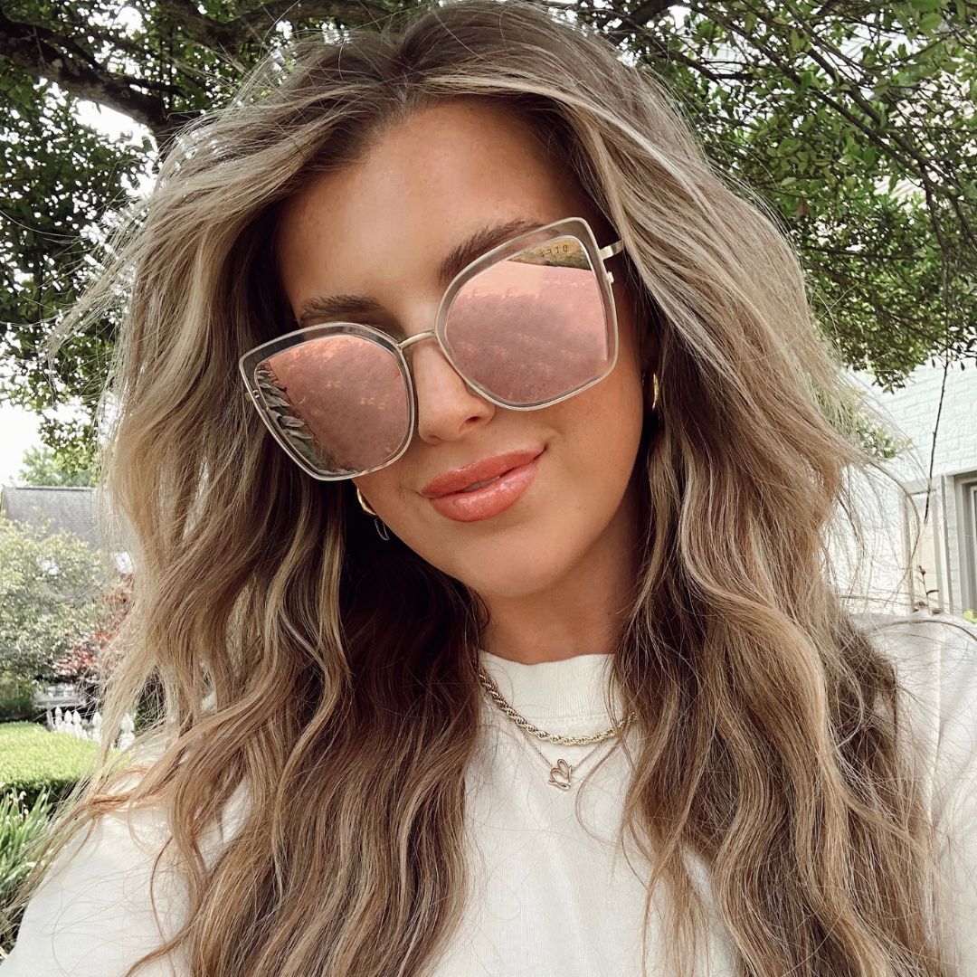 CLARISSE - CLEAR CRYSTAL + PEACH MIRROR SUNGLASSES sold by Diff Eyewear product image thumbnail 5