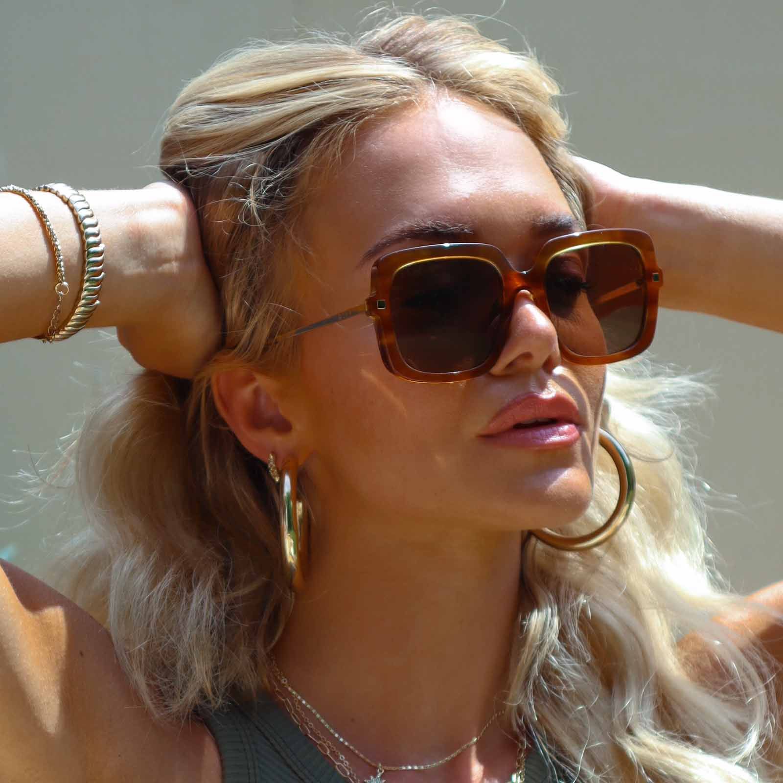 SANDRA - HENNA TORTOISE + BROWN + POLARIZED SUNGLASSES sold by Diff Eyewear product image thumbnail 5