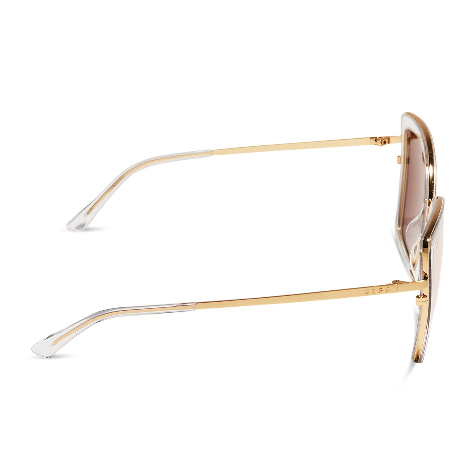 CLARISSE - CLEAR CRYSTAL + PEACH MIRROR SUNGLASSES sold by Diff Eyewear product image thumbnail 3