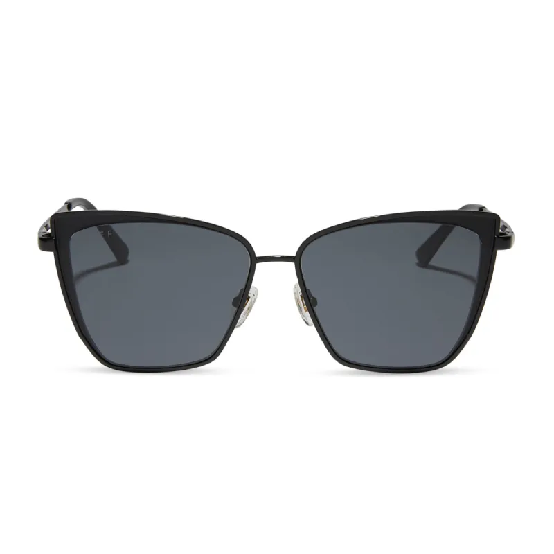 BECKY - BLACK + DARK SMOKE SUNGLASSES sold by Diff Eyewear