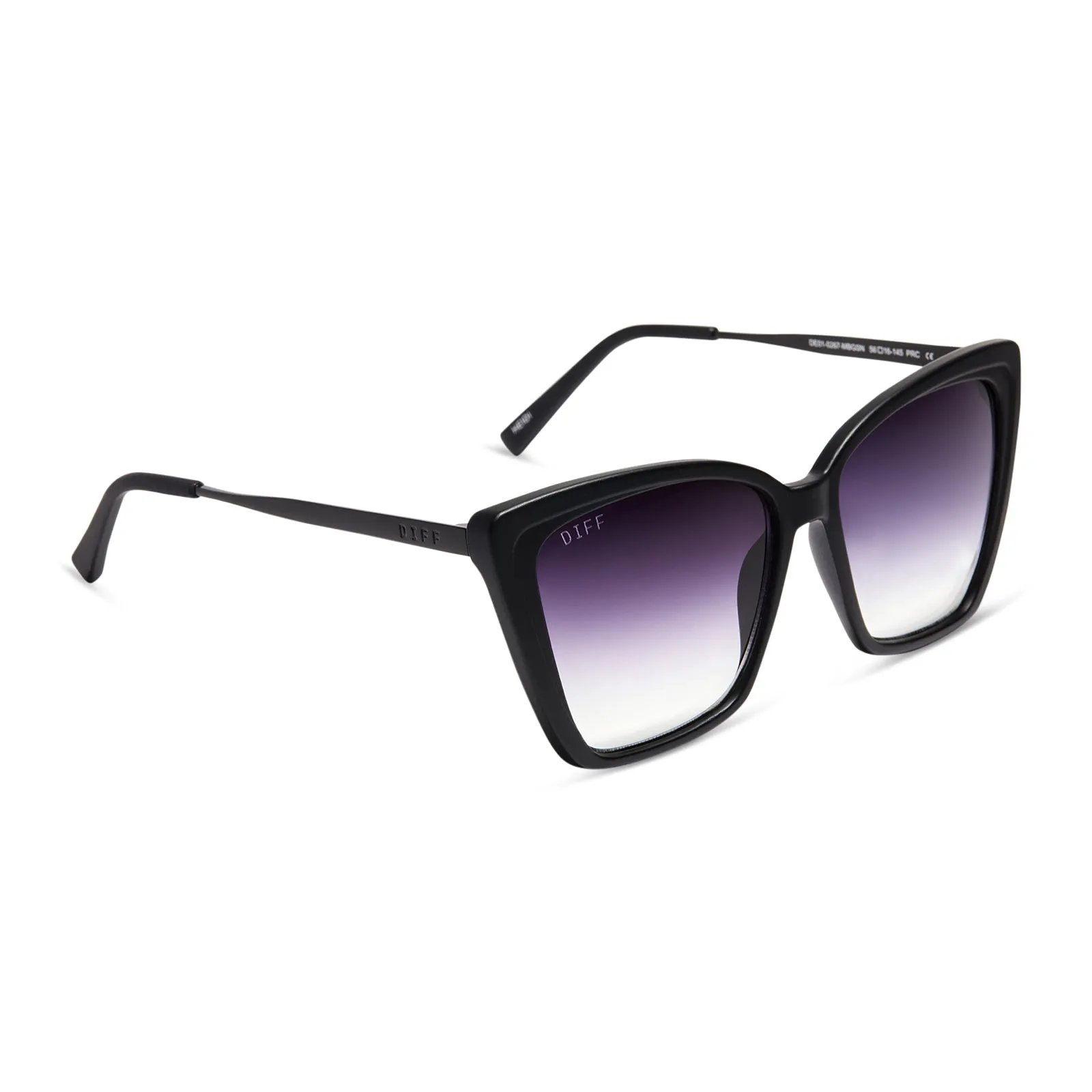HEIDI - MATTE BLACK + GREY GRADIENT SHARP SUNGLASSES sold by Diff Eyewear product image thumbnail 2