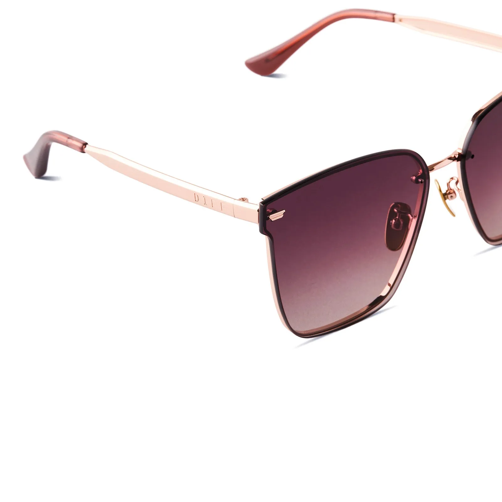 BELLA V - ROSE GOLD + WINE GRADIENT SUNGLASSES sold by Diff Eyewear product image thumbnail 4