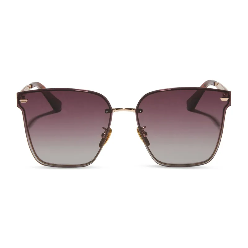 BELLA V - ROSE GOLD + WINE GRADIENT SUNGLASSES sold by Diff Eyewear