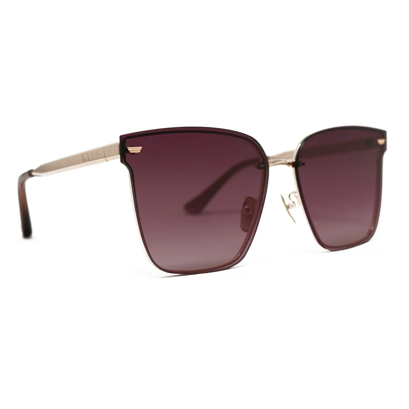 BELLA V - ROSE GOLD + WINE GRADIENT SUNGLASSES sold by Diff Eyewear product image thumbnail 2