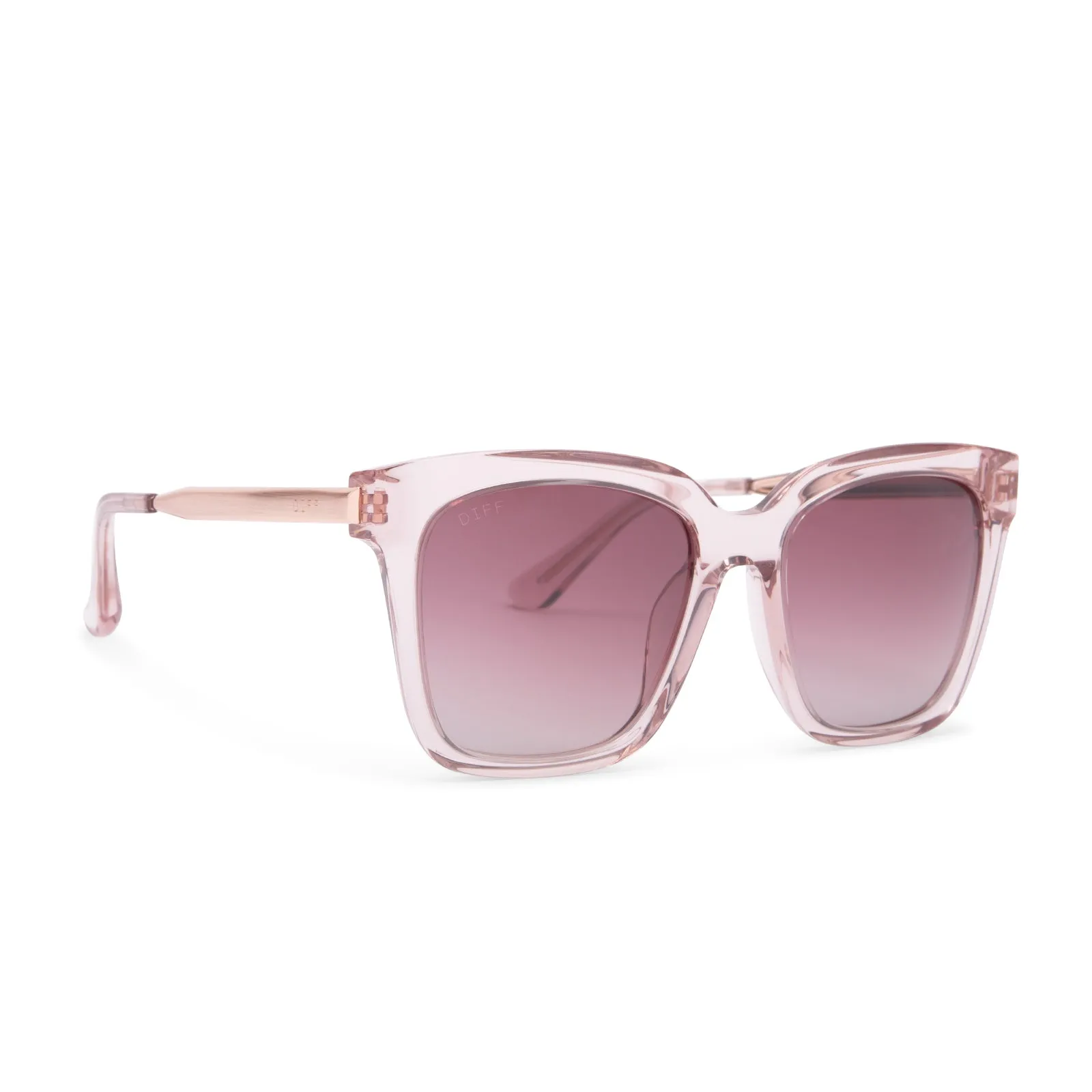 BELLA - LIGHT PINK CRYSTAL + WINE GRADIENT SUNGLASSES sold by Diff Eyewear product image thumbnail 2