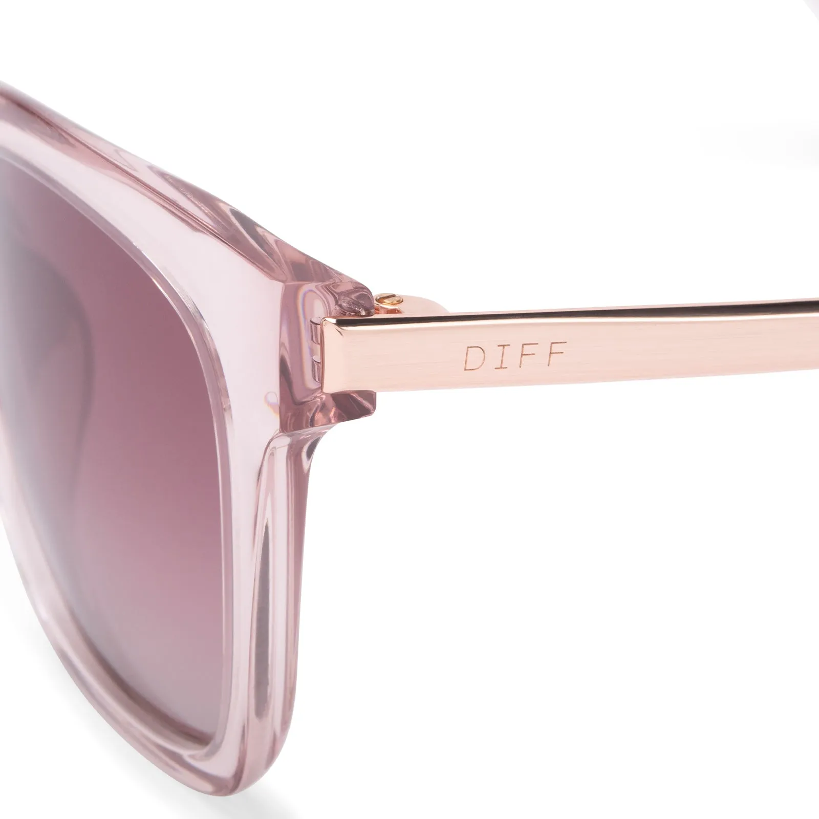 BELLA - LIGHT PINK CRYSTAL + WINE GRADIENT SUNGLASSES sold by Diff Eyewear product image thumbnail 4