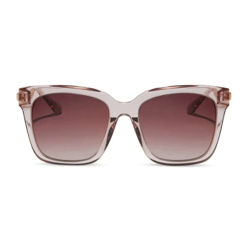 BELLA - LIGHT PINK CRYSTAL + WINE GRADIENT SUNGLASSES sold by Diff Eyewear