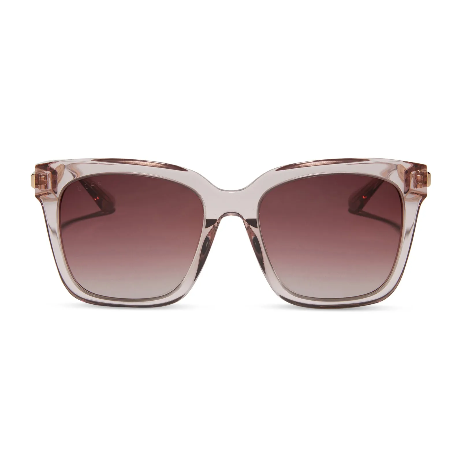 BELLA - LIGHT PINK CRYSTAL + WINE GRADIENT SUNGLASSES sold by Diff Eyewear