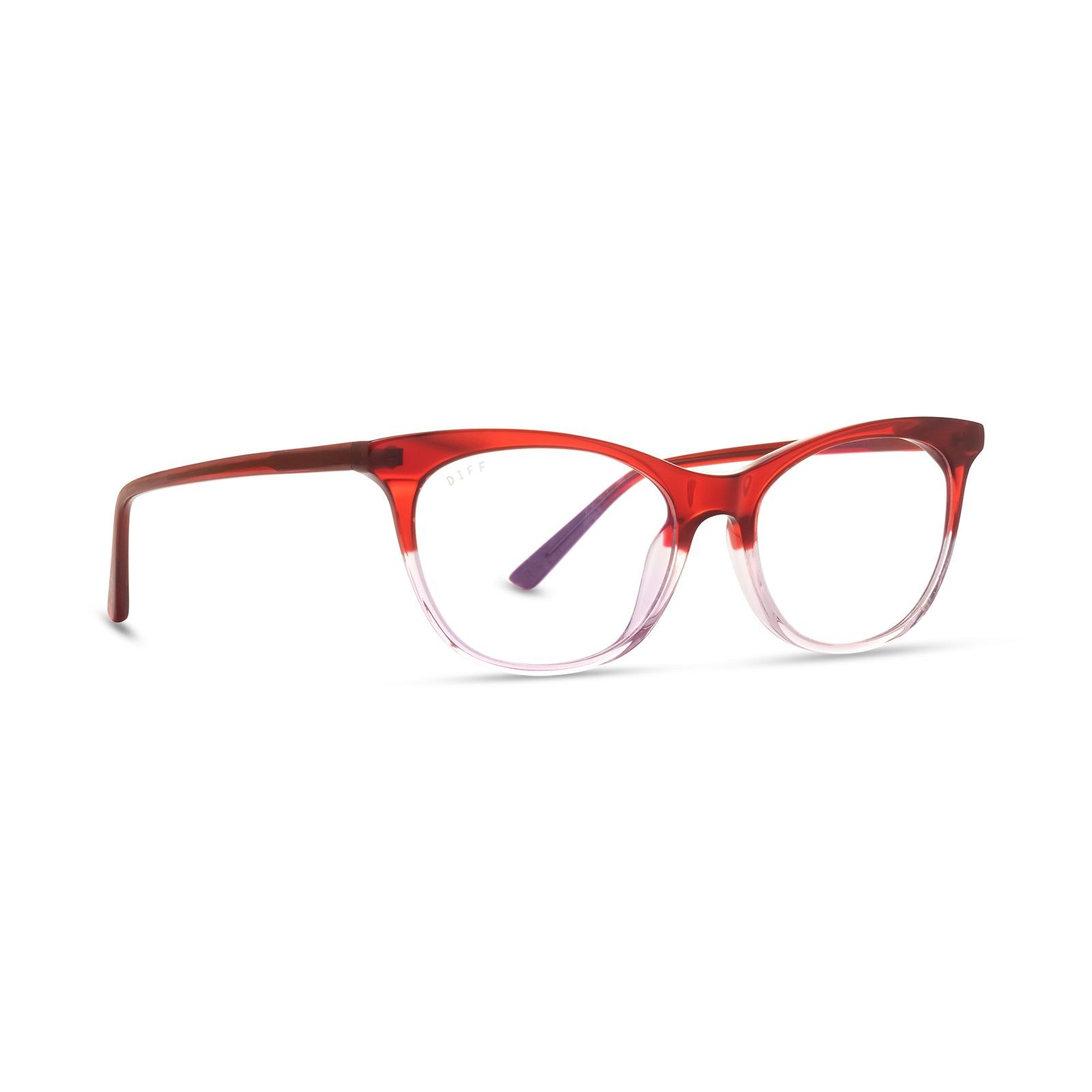 JADE - ROSEWOOD OMBRE + CLEAR GLASSES sold by Diff Eyewear product image thumbnail 2