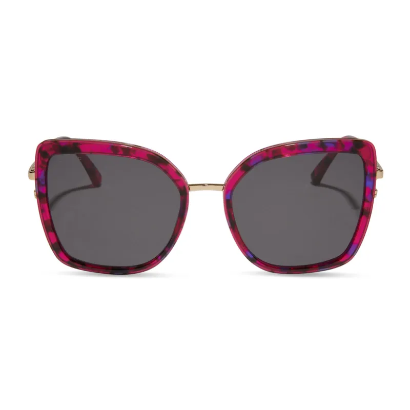 CLARISSE - PINK RUSH TORTOISE + GREY SUNGLASSES sold by Diff Eyewear