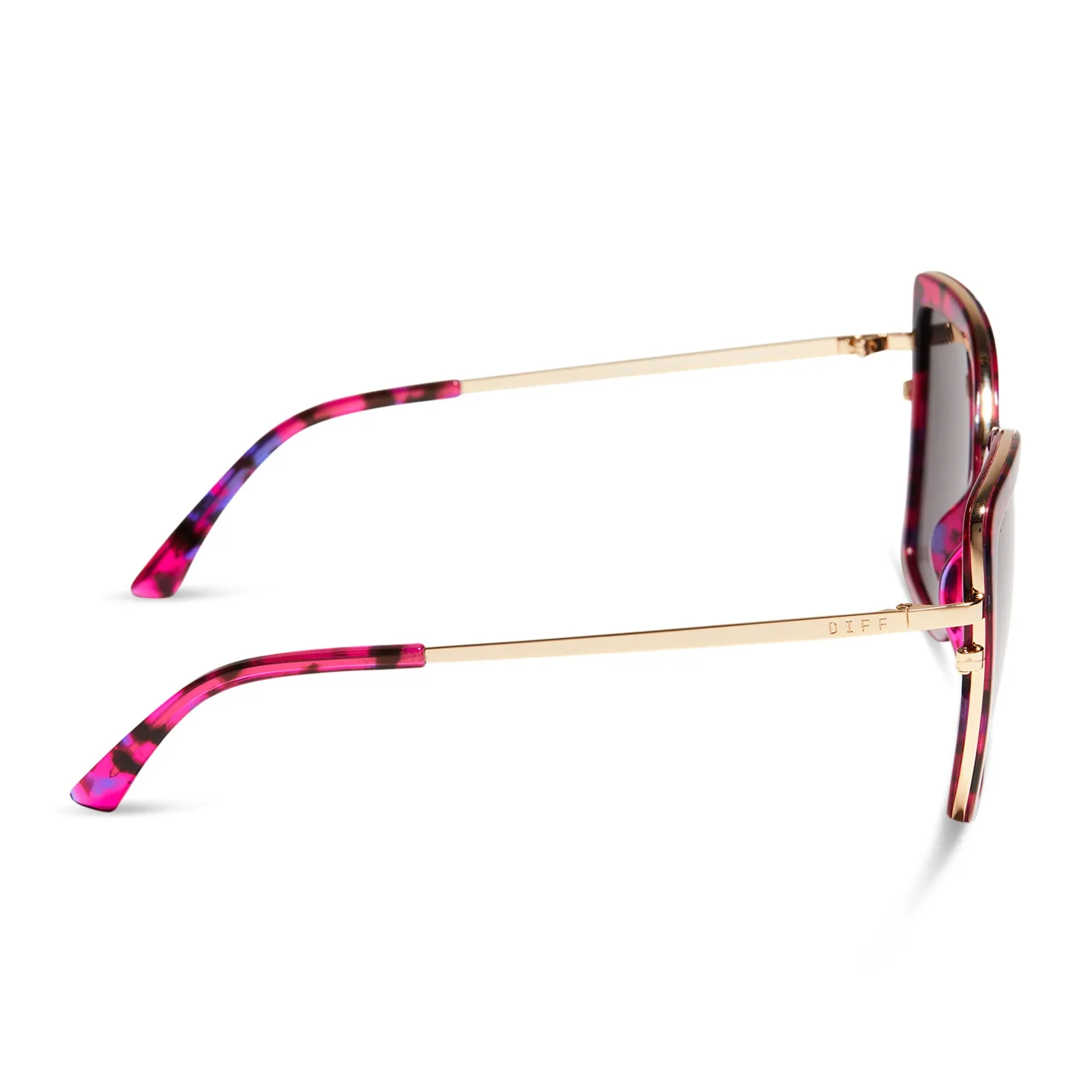 CLARISSE - PINK RUSH TORTOISE + GREY SUNGLASSES sold by Diff Eyewear product image thumbnail 3