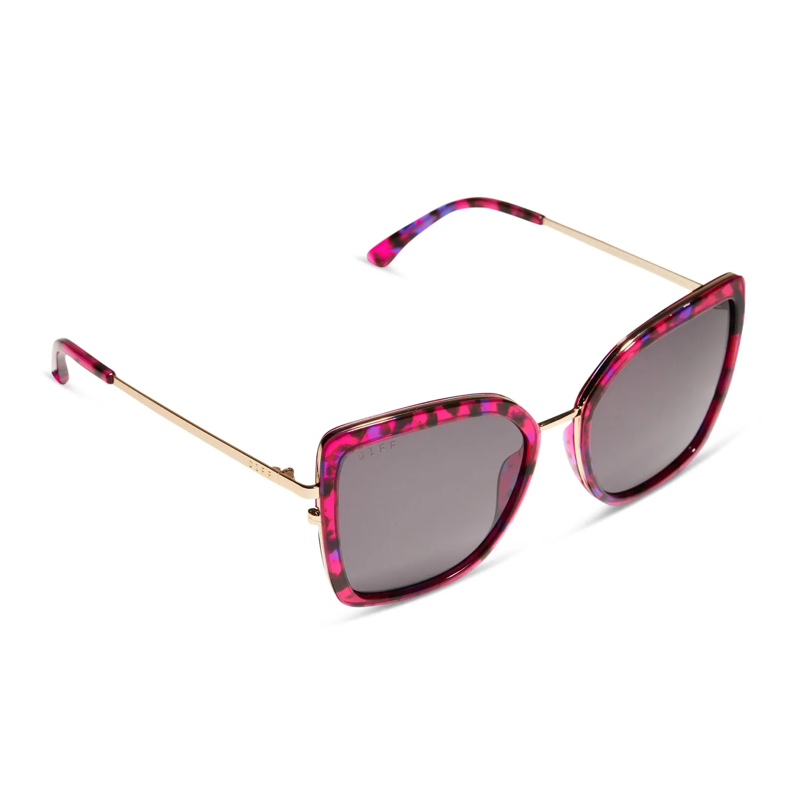 CLARISSE - PINK RUSH TORTOISE + GREY SUNGLASSES sold by Diff Eyewear product image thumbnail 2