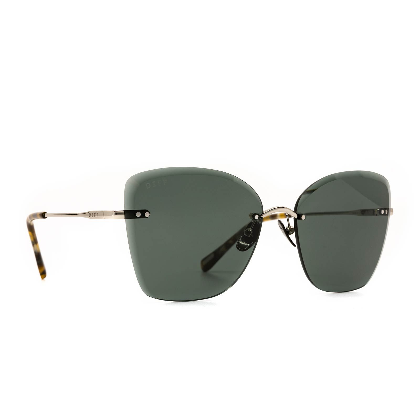 WILLOW - SILVER W/SEA TORTOISE TIPS + G15 sold by Diff Eyewear product image thumbnail 2
