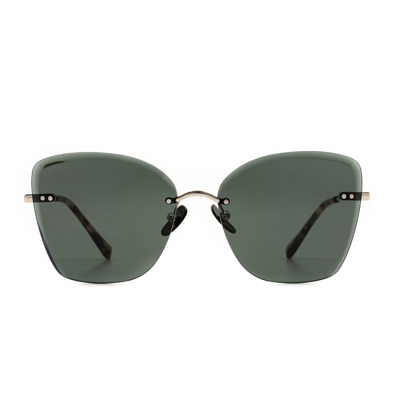 WILLOW - SILVER W/SEA TORTOISE TIPS + G15 sold by Diff Eyewear