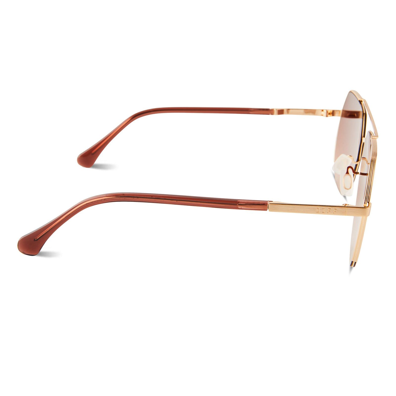 MONACO - BRUSHED GOLD + TERRACOTTA GRADIENT POLARIZED SUNGLASSES sold by Diff Eyewear product image thumbnail 3