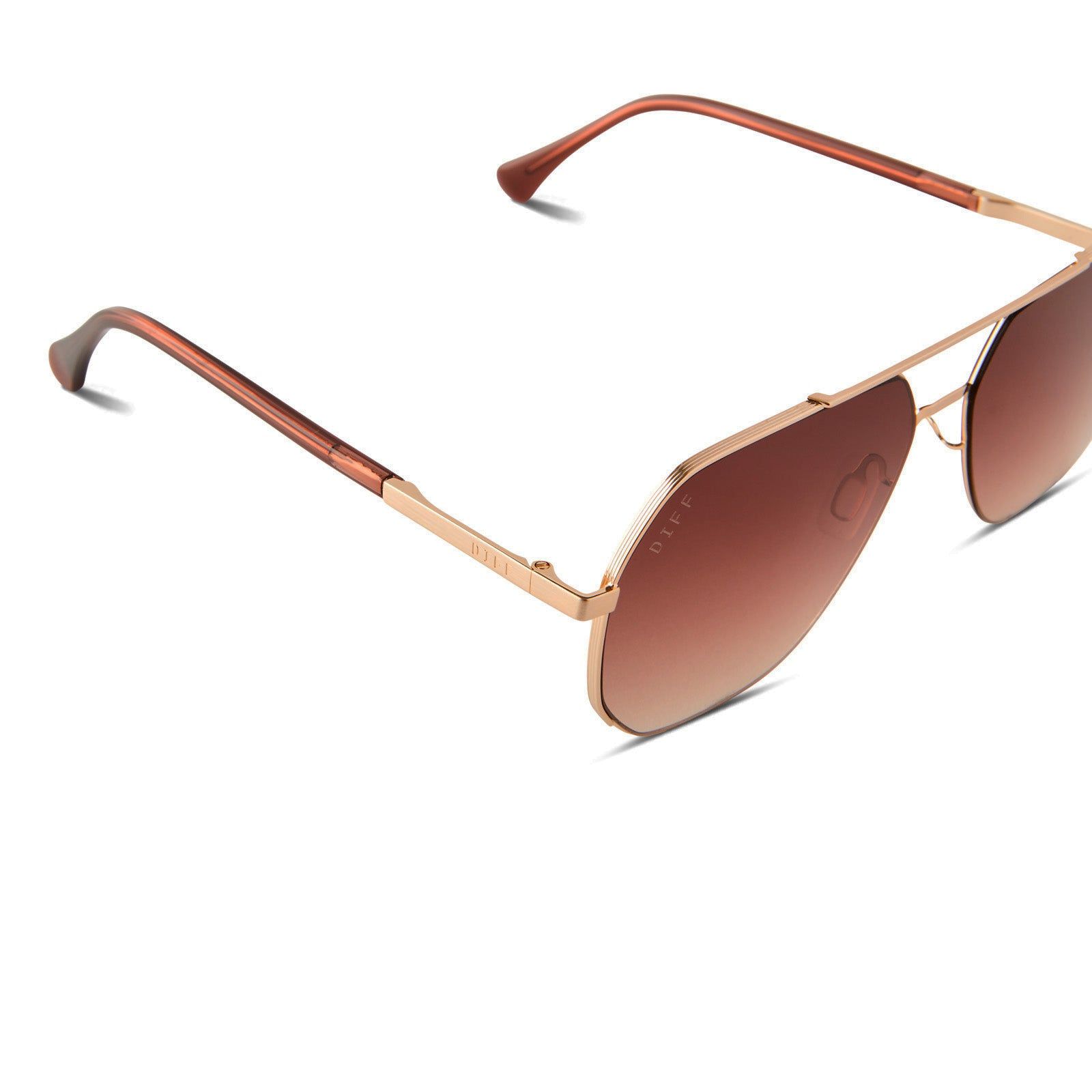 MONACO - BRUSHED GOLD + TERRACOTTA GRADIENT POLARIZED SUNGLASSES sold by Diff Eyewear product image thumbnail 4