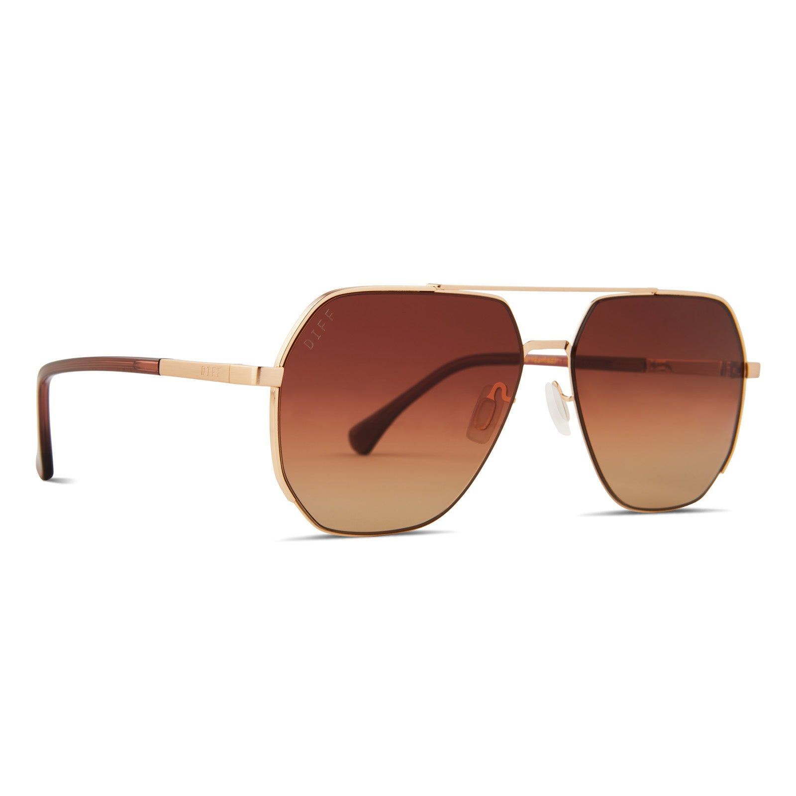 MONACO - BRUSHED GOLD + TERRACOTTA GRADIENT POLARIZED SUNGLASSES sold by Diff Eyewear product image thumbnail 2